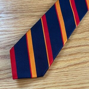 Chaps Bold Striped Tie in Navy, Red, and Orange